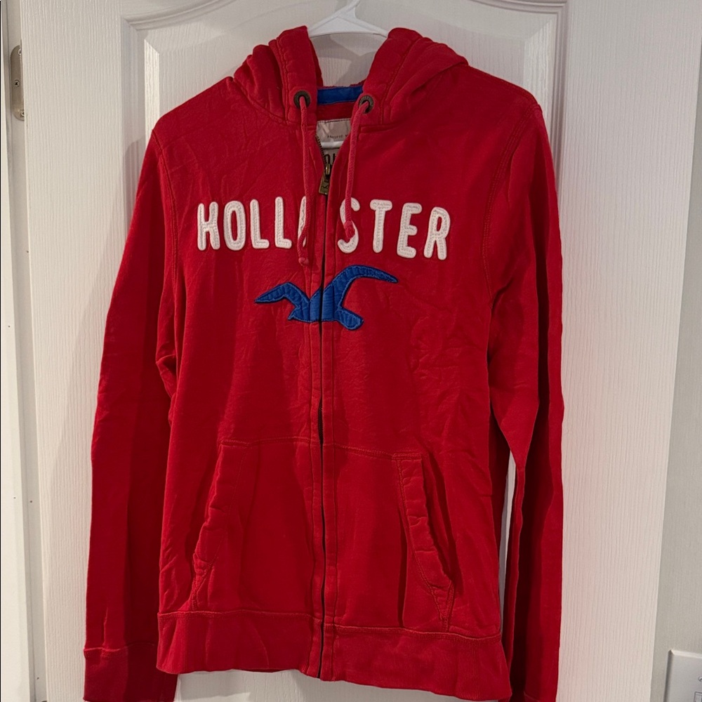 Hollister Men’s Bright Red Zip-Up Jacket